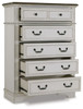 Brollyn White / Brown / Beige Five Drawer Chest