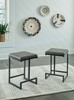 Strumford Gray / Black Upholstered Barstool (2/CN)