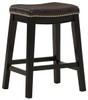 Lemante Dark Brown Upholstered Stool (2/CN)