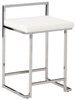 Madanere White / Chrome Finish Upholstered Stool (2/CN)