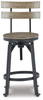 Lesterton Light Brown / Black 3 Pc. Long Counter Table, 2 Bar Stools