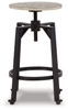 Karisslyn Whitewash / Black Swivel Stool (2/CN)