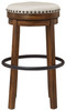 Valebeck Brown / Black Tall Uph Swivel Stool (1/CN)