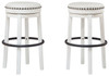 Valebeck White / Black Tall Uph Swivel Stool (1/CN)