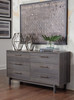 Brymont Dark Gray Six Drawer Dresser Sleek