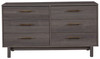 Brymont Dark Gray Six Drawer Dresser Sleek