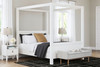 Aprilyn White 4 Pc. Dresser, Queen Canopy Bed