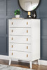 Aprilyn White 7 Pc. Dresser, Chest, Queen Canopy Bed, 2 Nightstands