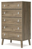 Aprilyn Light Brown Five Drawer Chest