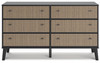 Charlang Black / Gray Six Drawer Dresser