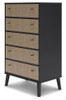 Charlang Black / Gray Five Drawer Chest