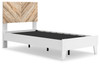 Piperton Brown / White Twin Panel Platform Bed