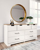 Vaibryn White / Brown / Beige Six Drawer Dresser Vinyl-Wrapped