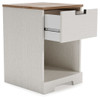 Vaibryn White / Brown / Beige One Drawer Night Stand