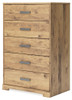 Larstin Brown Five Drawer Chest