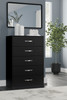 Finch Black Five Drawer Chest 46'' Height
