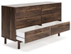 Calverson Mocha Six Drawer Dresser Medium