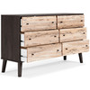 Piperton Brown / Black Six Drawer Dresser Vinyl-Wrapped