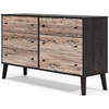 Piperton Brown / Black Six Drawer Dresser Vinyl-Wrapped