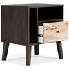 Piperton Brown / Black One Drawer Night Stand Vinyl-Wrapped