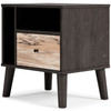 Piperton Brown / Black One Drawer Night Stand Vinyl-Wrapped