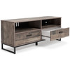 Neilsville Dark Brown Medium TV Stand Vinyl-Wrapped