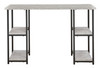 Lazabon Gray / Black Home Office Desk Double-Shelf Pedestal