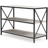 Bayflynn White / Black Bookcase 2 Fixed Shelves