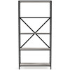 Bayflynn White / Black Bookcase 5 Fixed Shelves