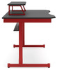 Lynxtyn Red / Black Home Office Desk With Raised Monitor Stand