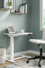 Lynxtyn Taupe / White Adjustable Height Side Desk