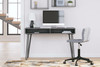 Strumford Charcoal / Black Home Office Desk With 2 Open Storages