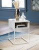 Deznee White Rectangular End Table