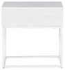 Deznee White Rectangular End Table