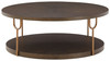 Brazburn Dark Brown / Gold Finish Round Cocktail Table