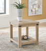 Calaboro Light Brown Square End Table