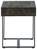 Kevmart Grayish Brown / Black Rectangular End Table