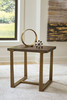 Balintmore Brown / Gold Finish Rectangular End Table