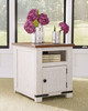 Wystfield White / Brown Rectangular End Table 1 Door