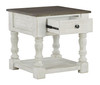 Havalance White / Gray Square End Table