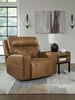 Game Plan Light Brown Wide Seat Power Recliner