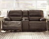 Ricmen Walnut 2 Pc. 2 Seat Power Reclining Sofa Adjustable Headrest, Power Reclining Loveseat with Adjustable HDRST