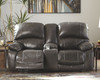 Hallstrung Gray Power Reclining Loveseat/CON/ADJ HDRST