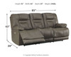 Wurstrow Smoke 2 Pc. Power Reclining Sofa with Adjustable Headrest, Power Reclining Loveseat with CON/Adjustable HDRST