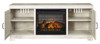 Bellaby Whitewash 63'' TV Stand With Faux Firebrick Fireplace Insert