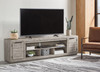 Naydell Gray 92'' TV Stand With Wide Fireplace Insert