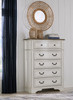 Brollyn White / Brown / Beige 7 Pc. Dresser, Mirror, Chest, King Upholstered Panel Bed, 2 Nightstands