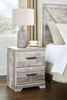 Hodanna Whitewash 6 Pc. Dresser, Mirror, Queen Crossbuck Panel Bed, 2 Nightstands