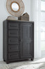 Foyland Black / Brown 6 Pc. Dresser, Door Chest, Mirror, California King Panel Storage Bed