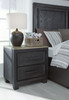 Foyland Black / Brown 7 Pc. Dresser, Mirror, California King Panel Storage Bed, 2 Nightstands